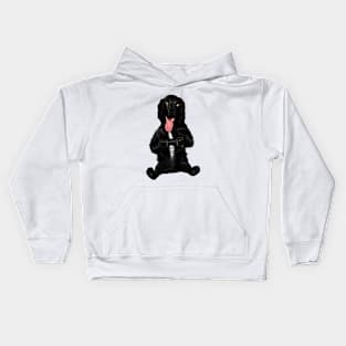 Dog Playing Video Games Kids Hoodie